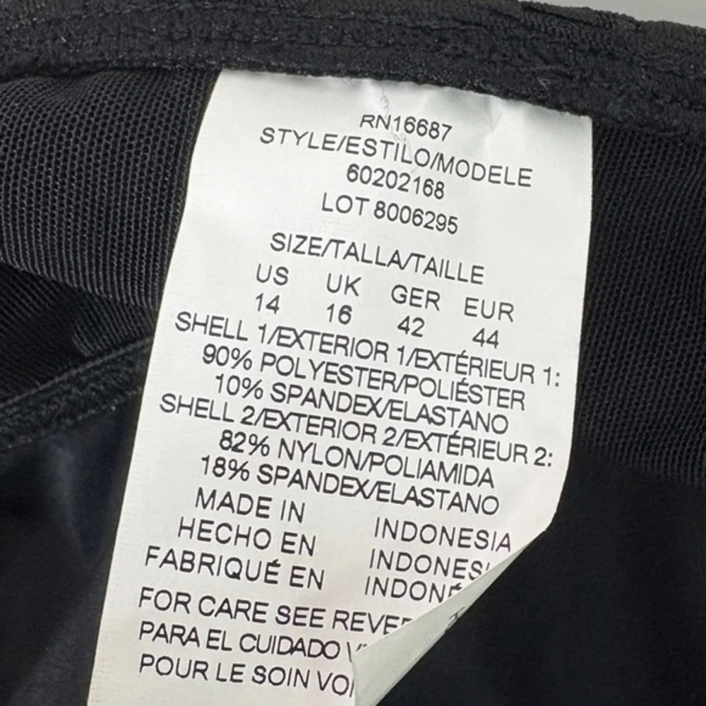 Swim Solutions NWT Black V-Neck Flyaway Women's Tummy-Control Swim swimsuit 14 L - Picture 11 of 13